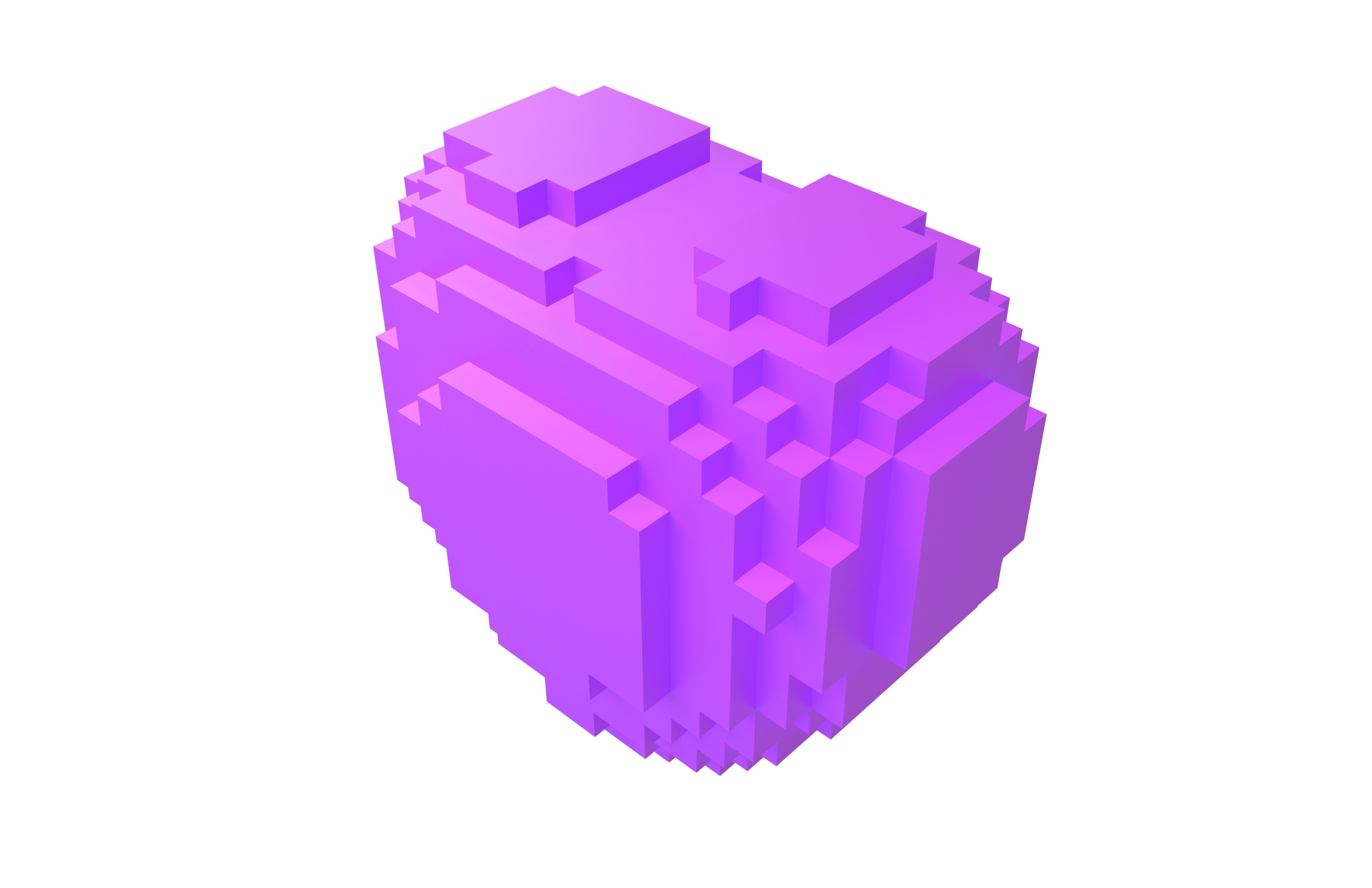 Voxel Heart v1 006 Low-poly 3D model_2