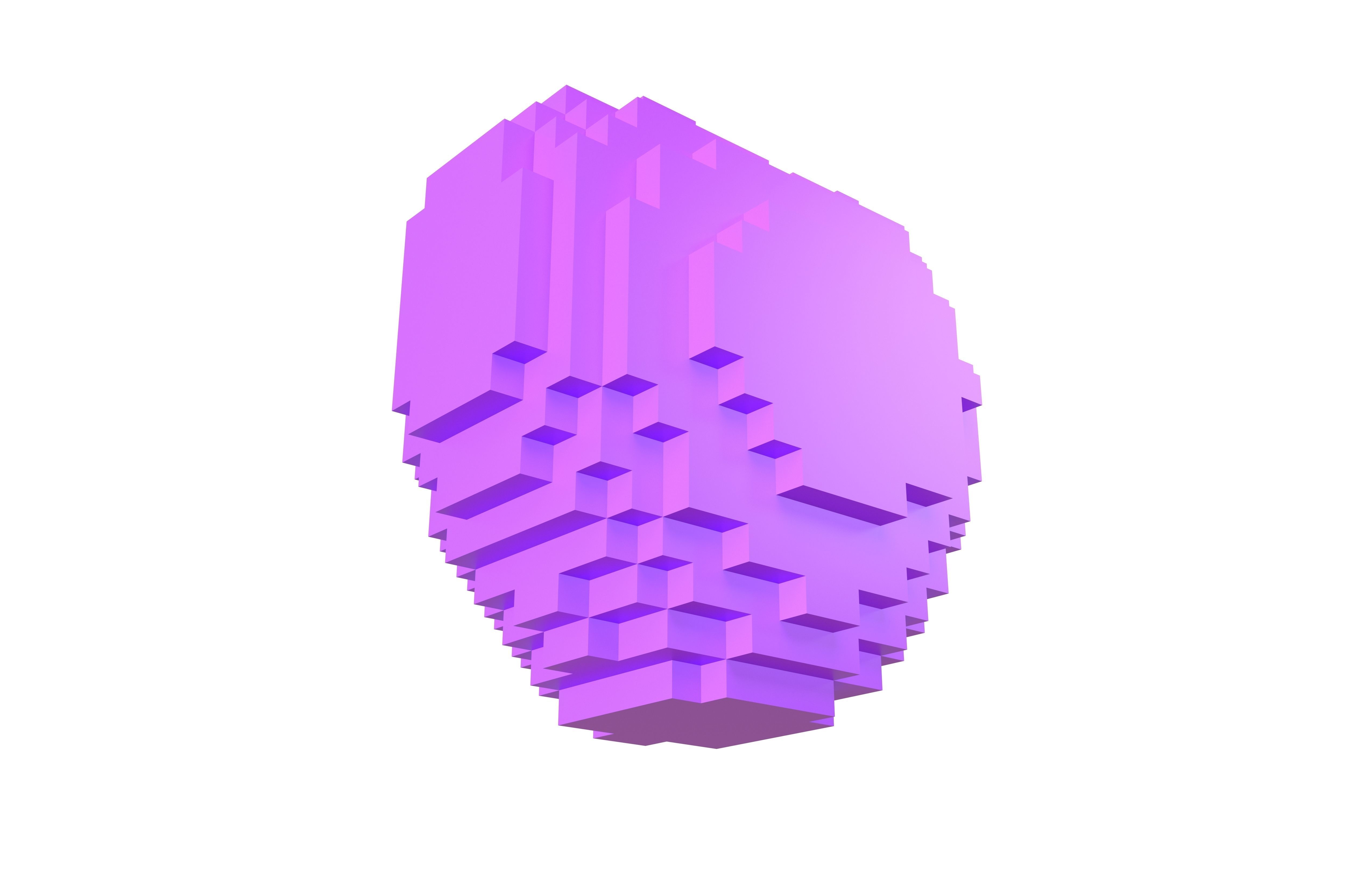Voxel Heart v1 006 Low-poly 3D model_3