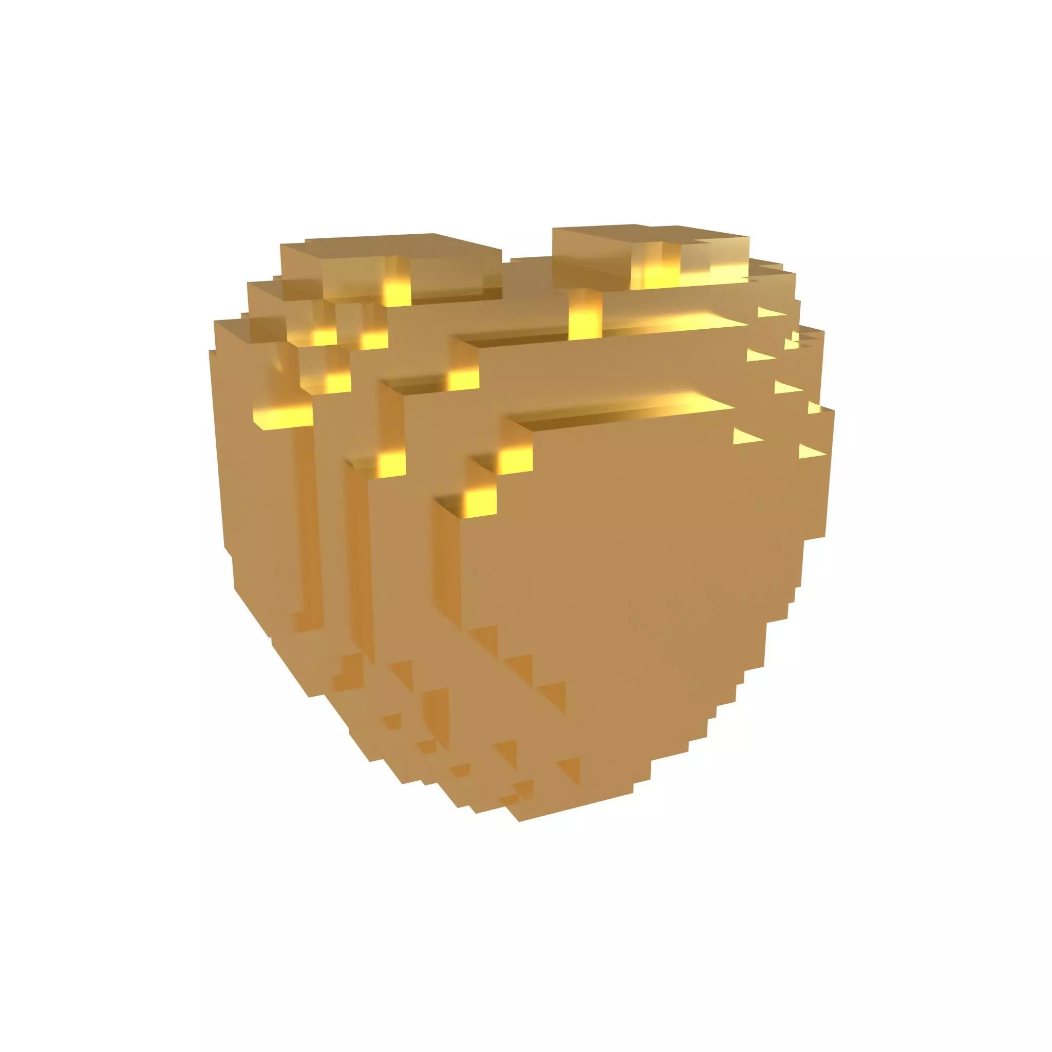 Voxel Heart v1 011 Low-poly 3D model_0