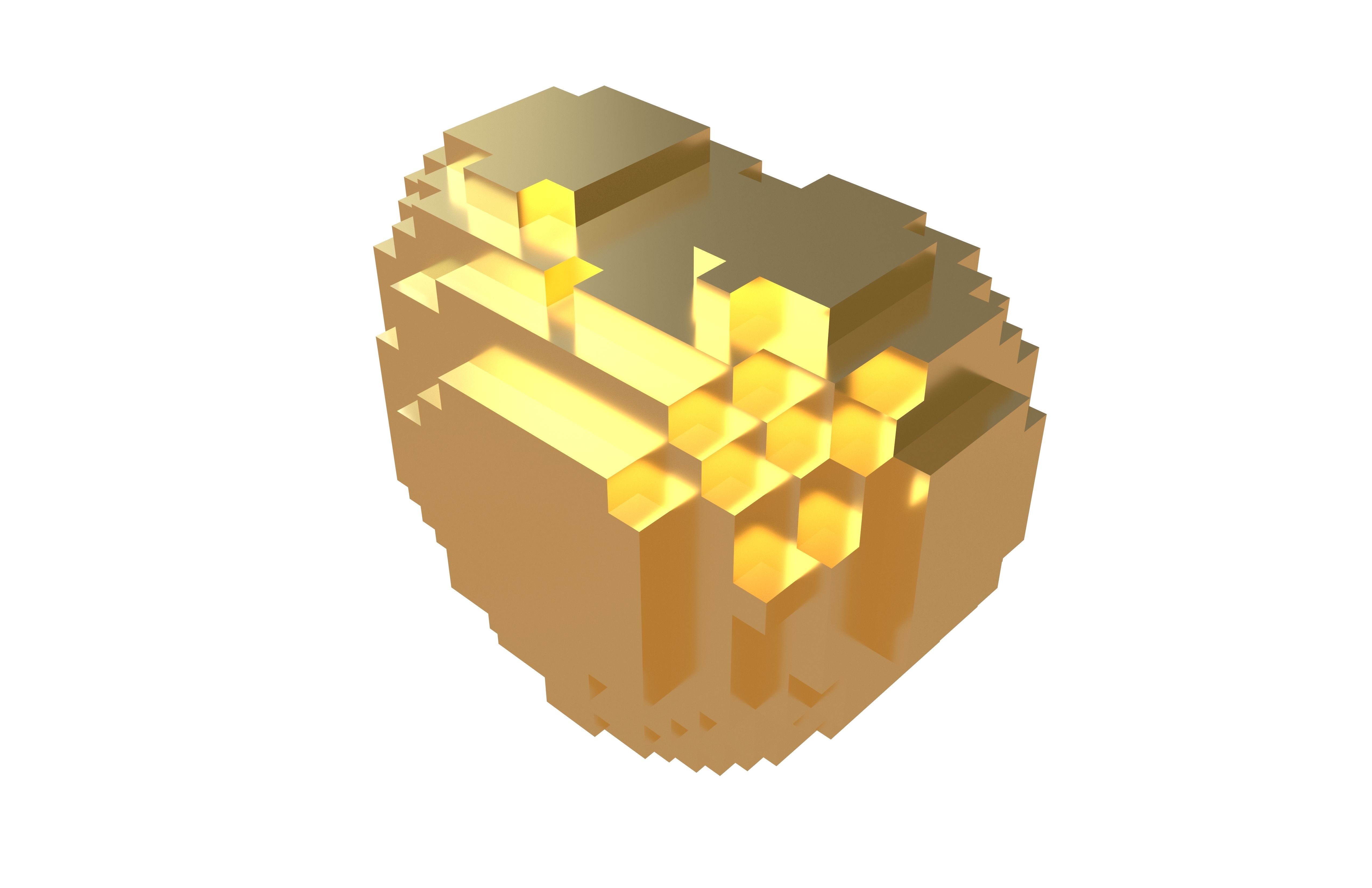 Voxel Heart v1 011 Low-poly 3D model_3