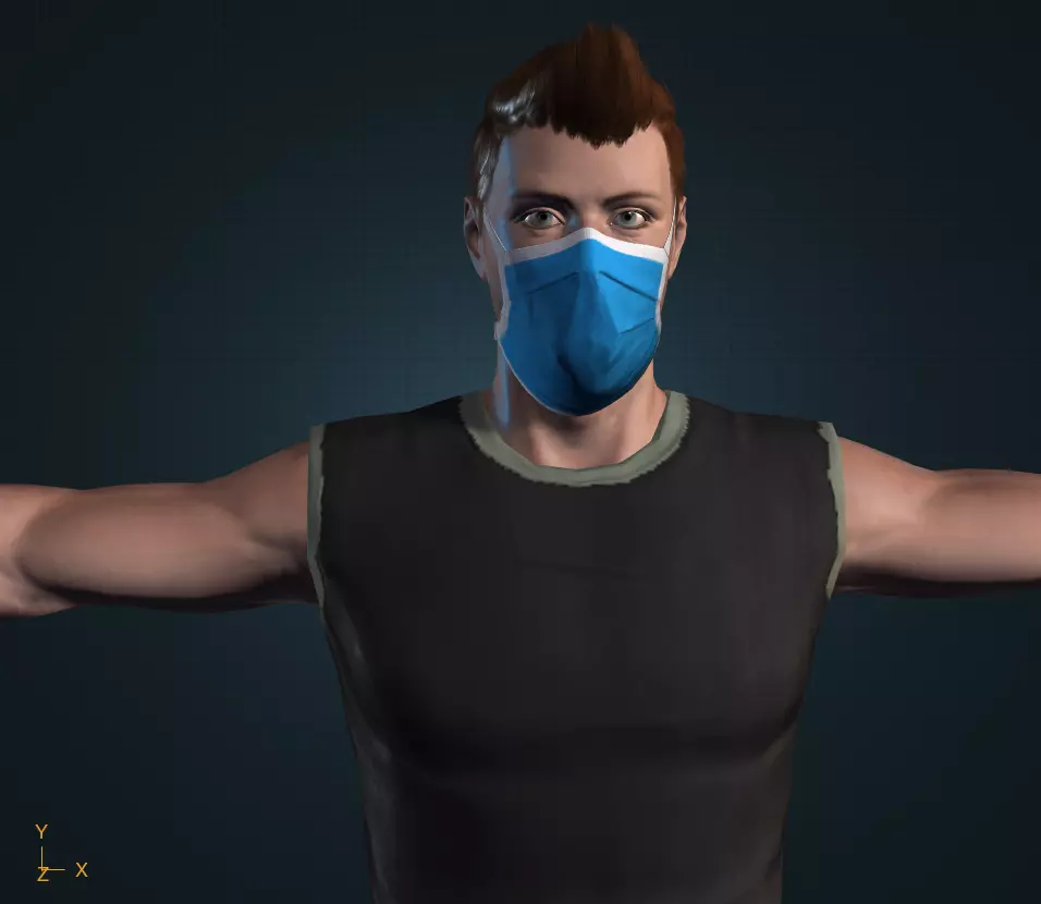 man 3d model wearing mask 3D model
