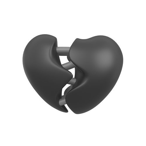 Broken Heart v3 002 Low-poly 3D model