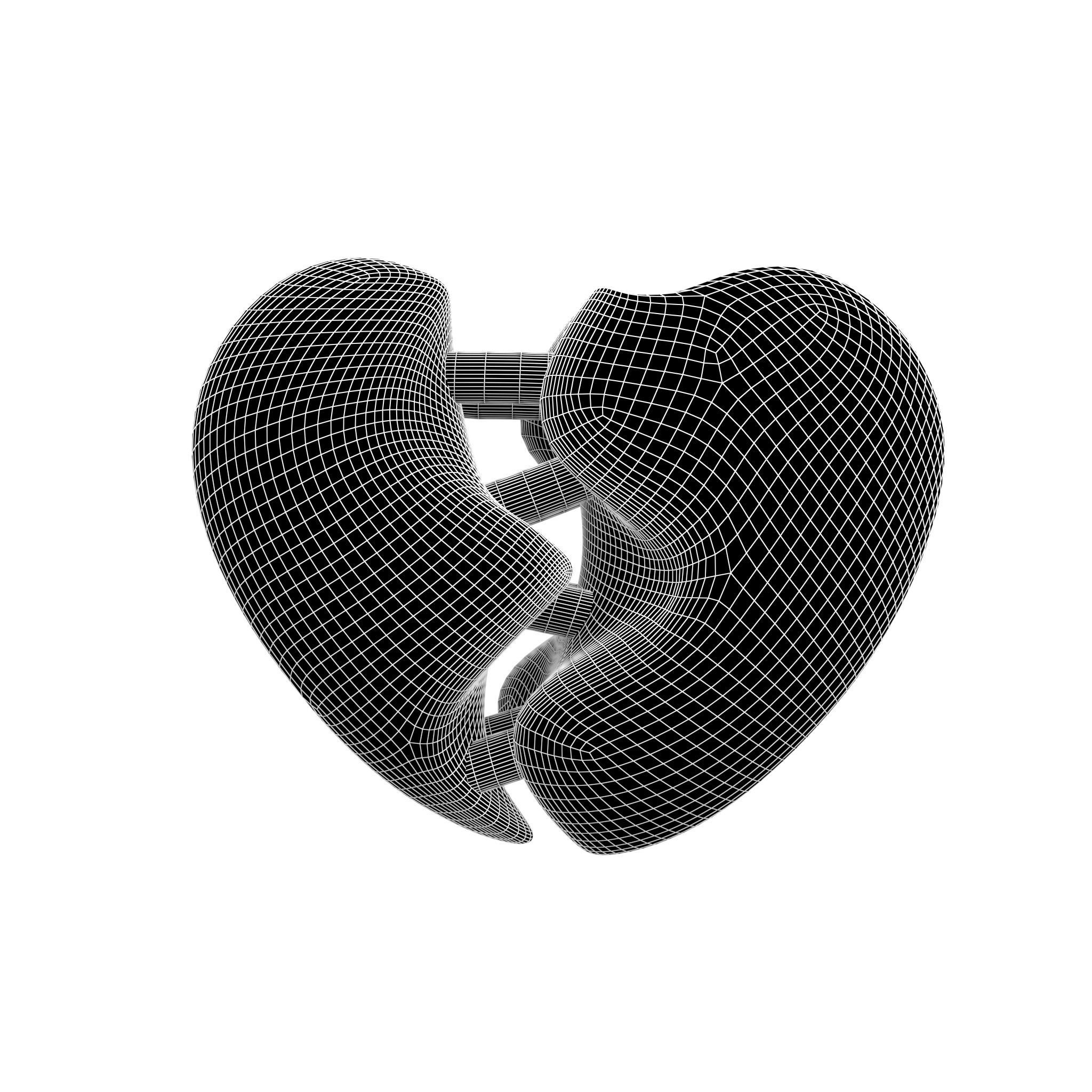 Broken Heart v3 002 Low-poly 3D model_4