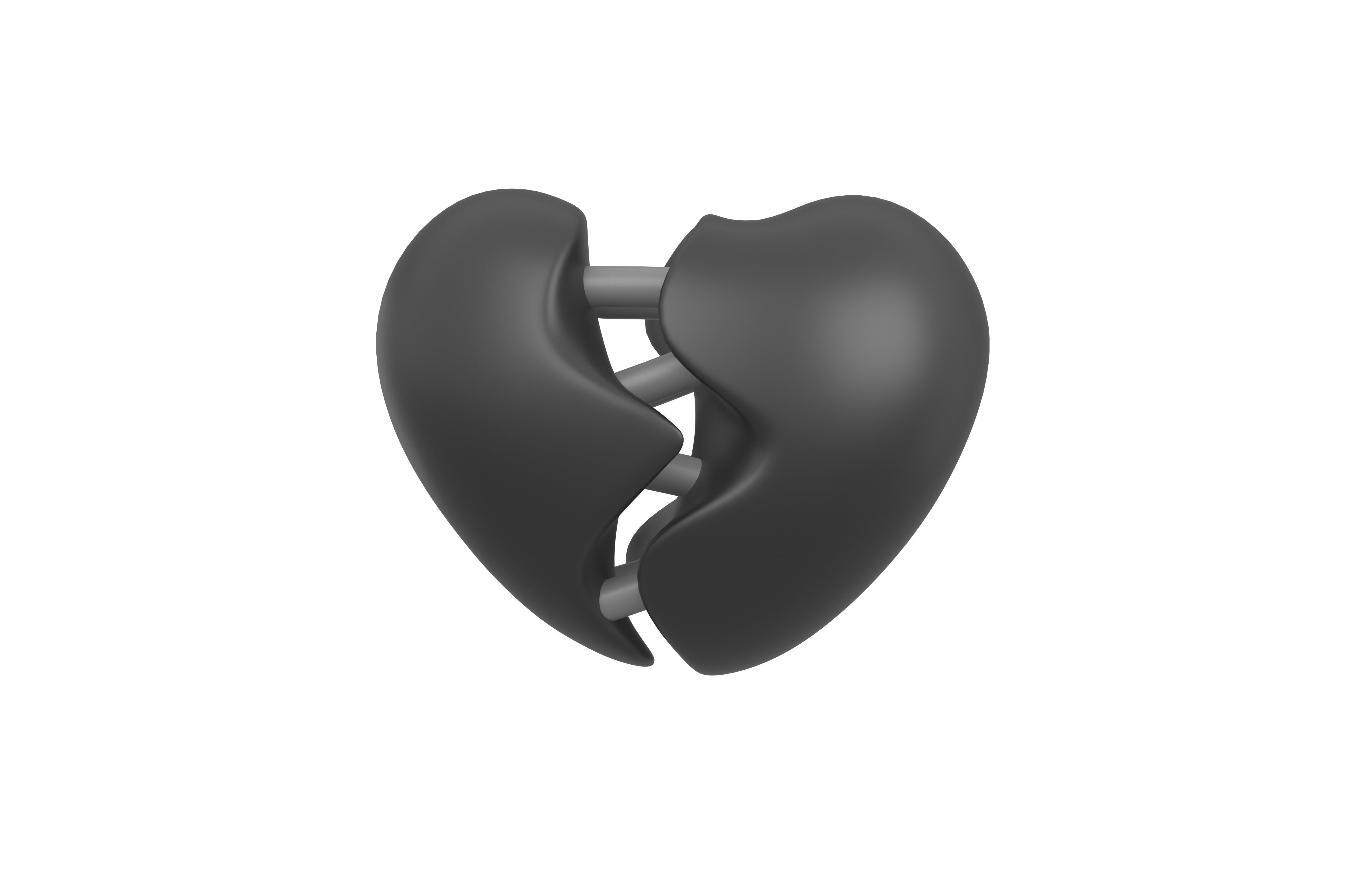 Broken Heart v3 002 Low-poly 3D model_1