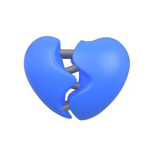 Broken Heart v3 004 Low-poly 3D model