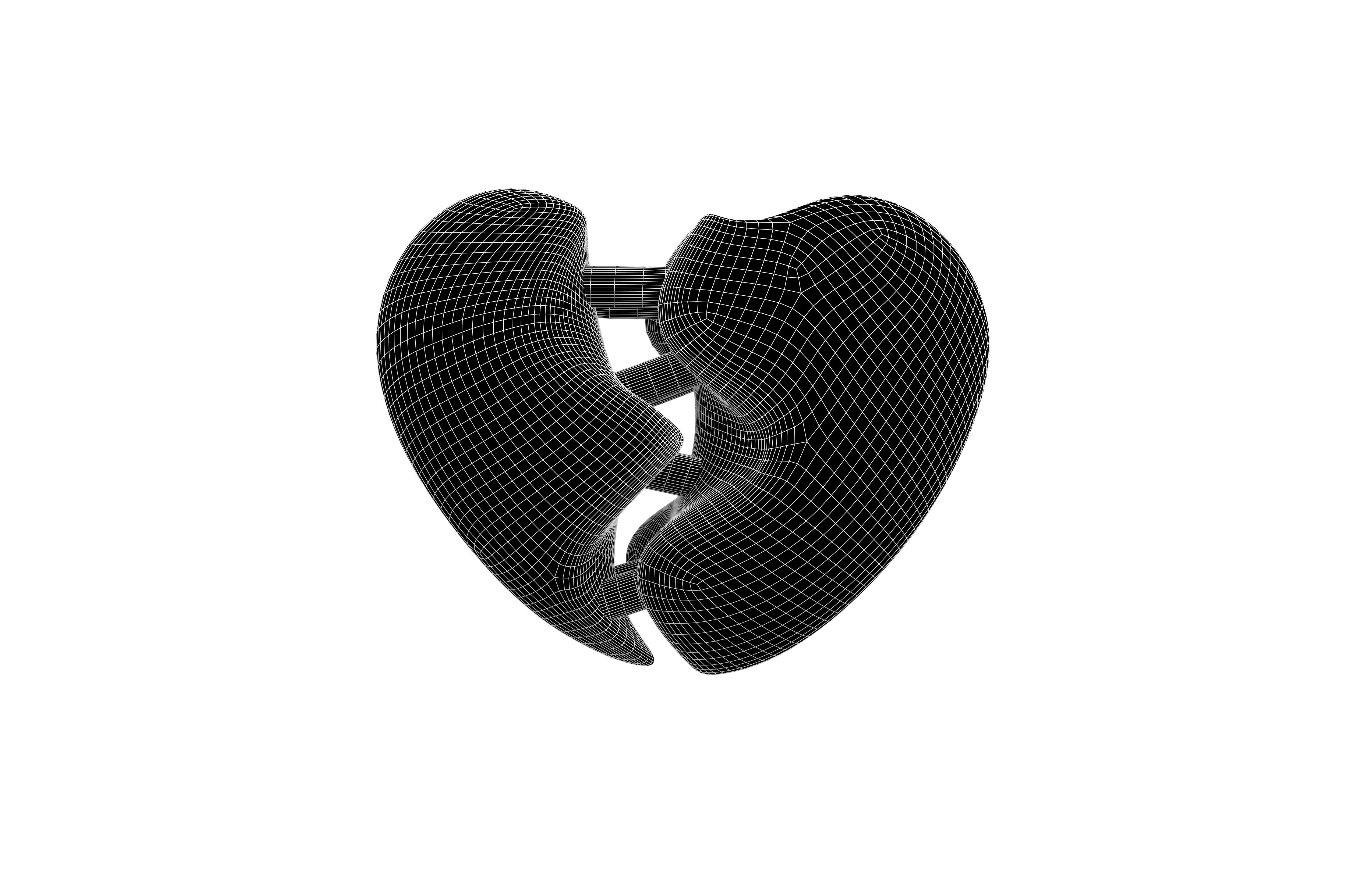 Broken Heart v3 004 Low-poly 3D model_5