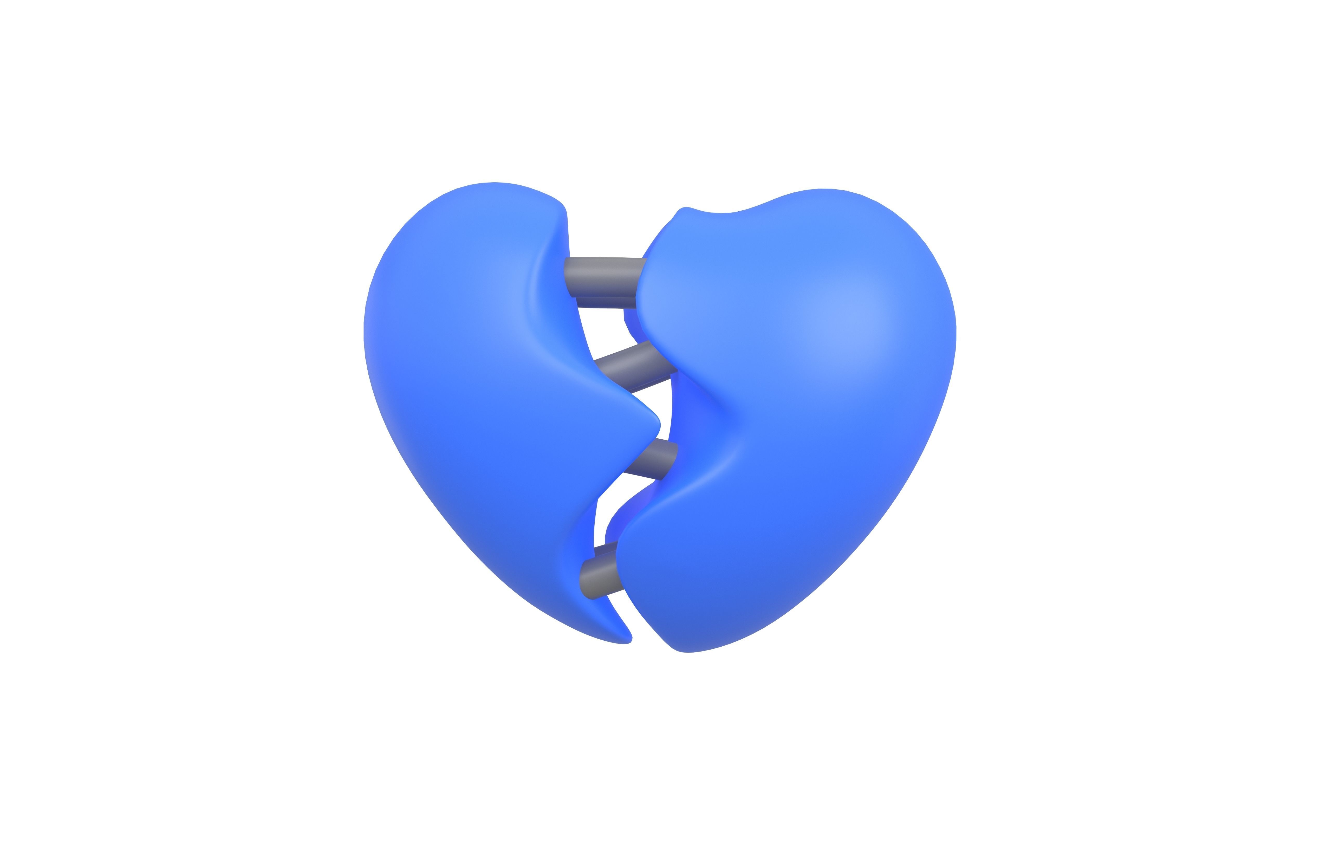 Broken Heart v3 004 Low-poly 3D model_1