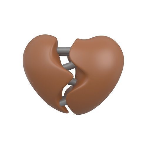 Broken Heart v3 005 Low-poly 3D model