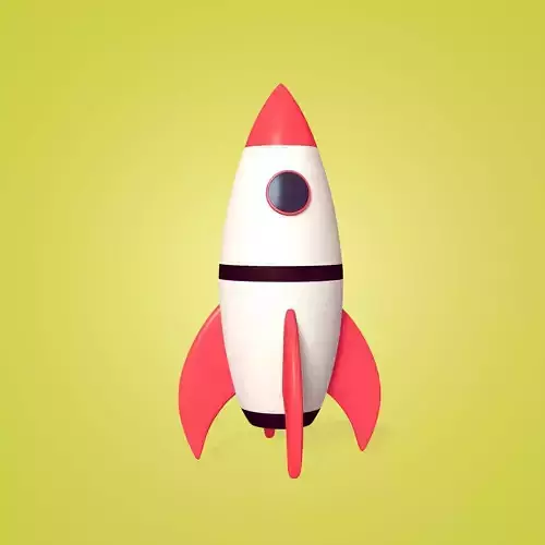 Cartoon Rocket Ship Low-poly 3D model