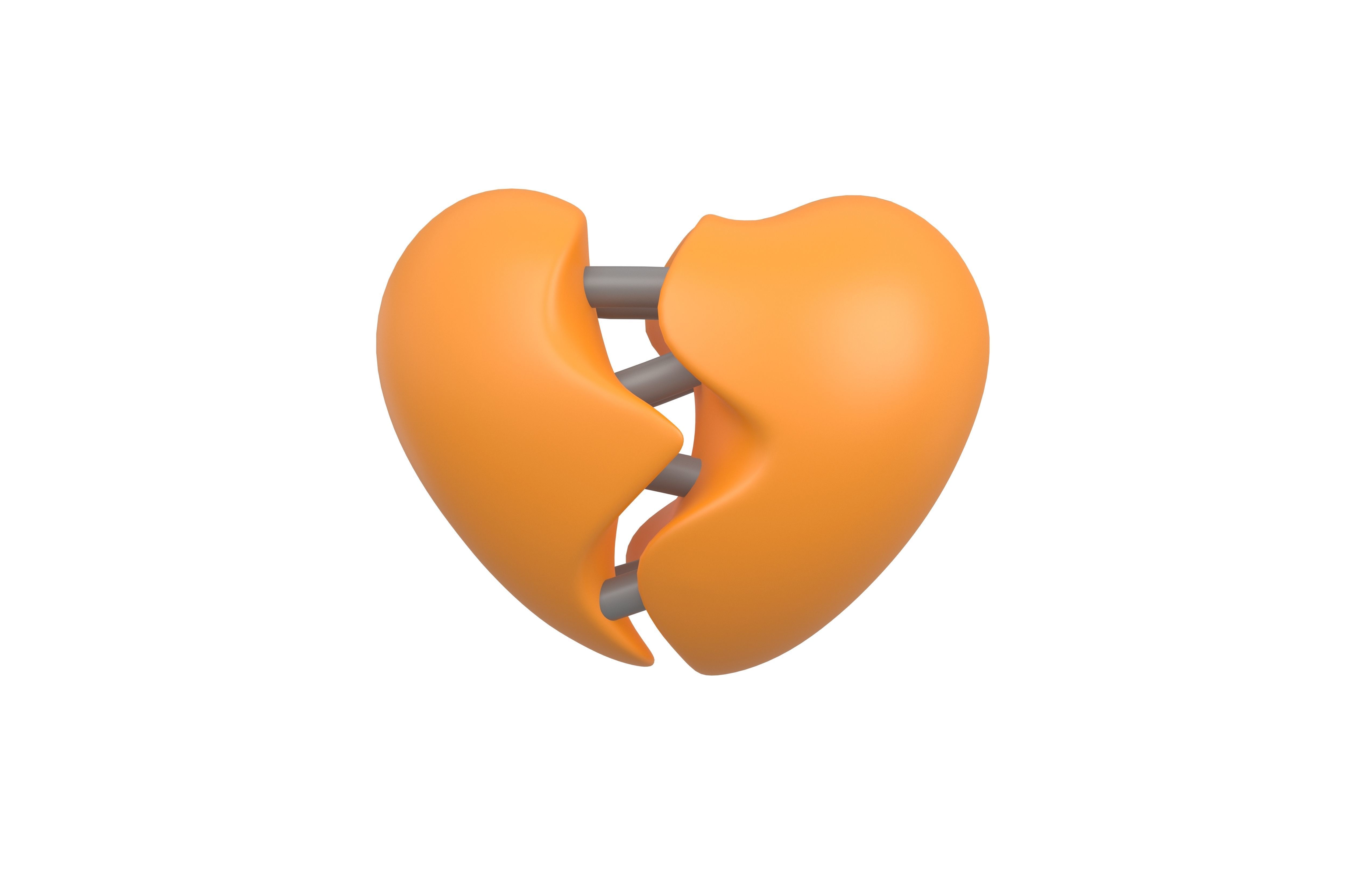 Broken Heart v3 007 Low-poly 3D model_3