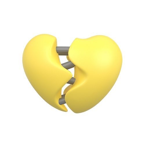 Broken Heart v3 009 Low-poly 3D model