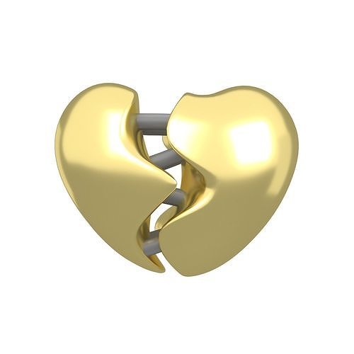 Broken Heart v3 010 Low-poly 3D model