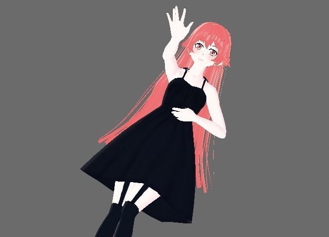 Yuno Gasai Anime - 3d Character Ready for VRCHAT Low-poly 3D model_8