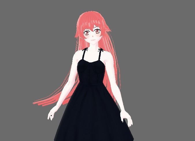Yuno Gasai Anime - 3d Character Ready for VRCHAT Low-poly 3D model_14