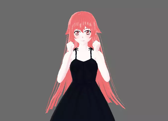 Yuno Gasai Anime - 3d Character Ready for VRCHAT Low-poly 3D model_0