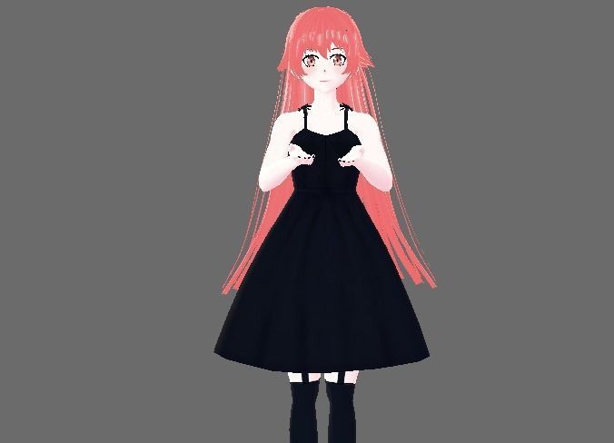 Yuno Gasai Anime - 3d Character Ready for VRCHAT Low-poly 3D model_6