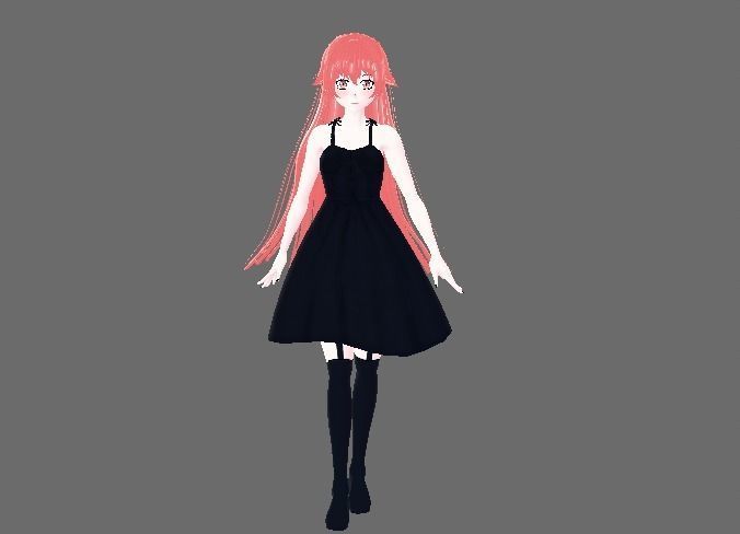 Yuno Gasai Anime - 3d Character Ready for VRCHAT Low-poly 3D model_15