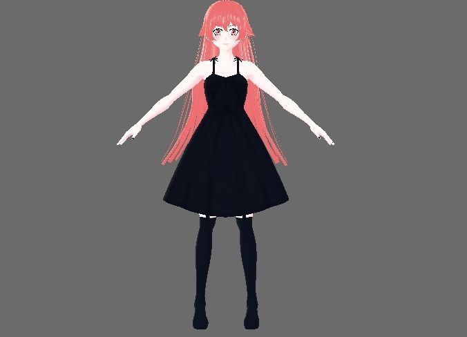 Yuno Gasai Anime - 3d Character Ready for VRCHAT Low-poly 3D model_11