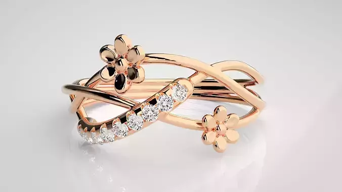 Ultra light wt Women Ring 3dm stl renders details 