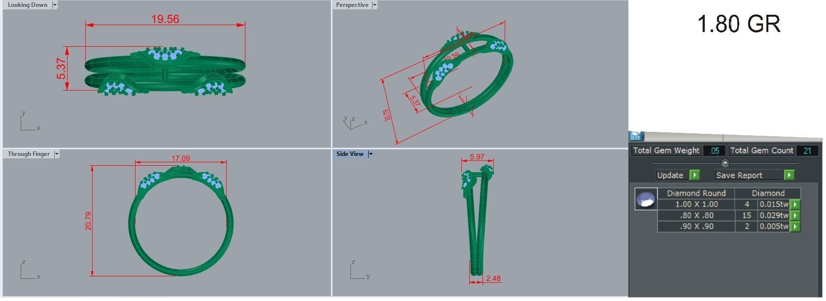 Ultra light wt Women Ring 3dm stl renders details  3D print model_10
