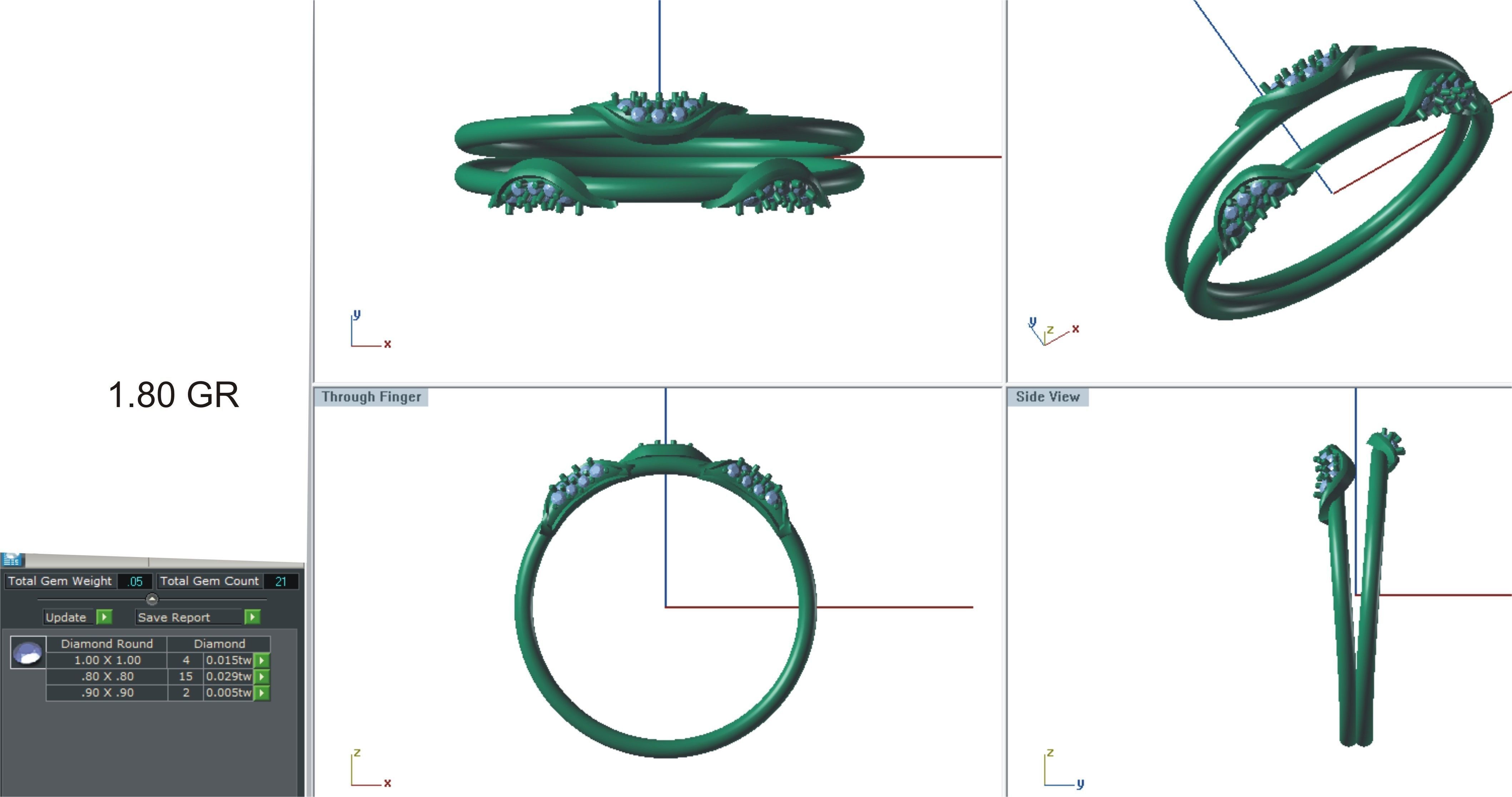Ultra light wt Women Ring 3dm stl renders details  3D print model_8