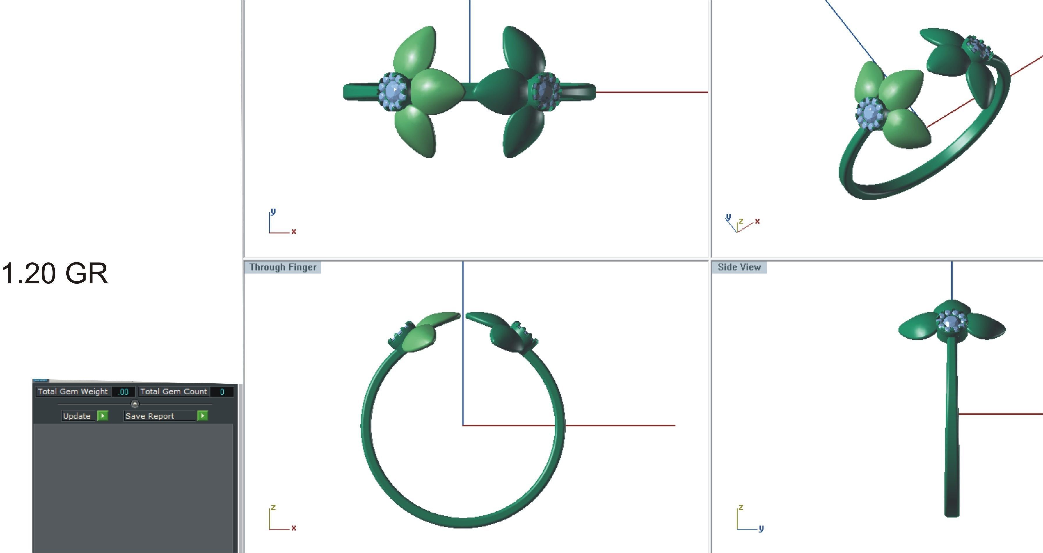 Ultra light wt Women Ring 3dm stl renders details 3D print model_3