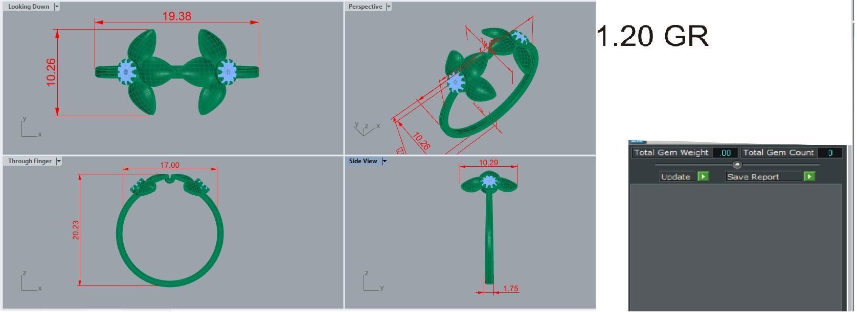 Ultra light wt Women Ring 3dm stl renders details 3D print model_10