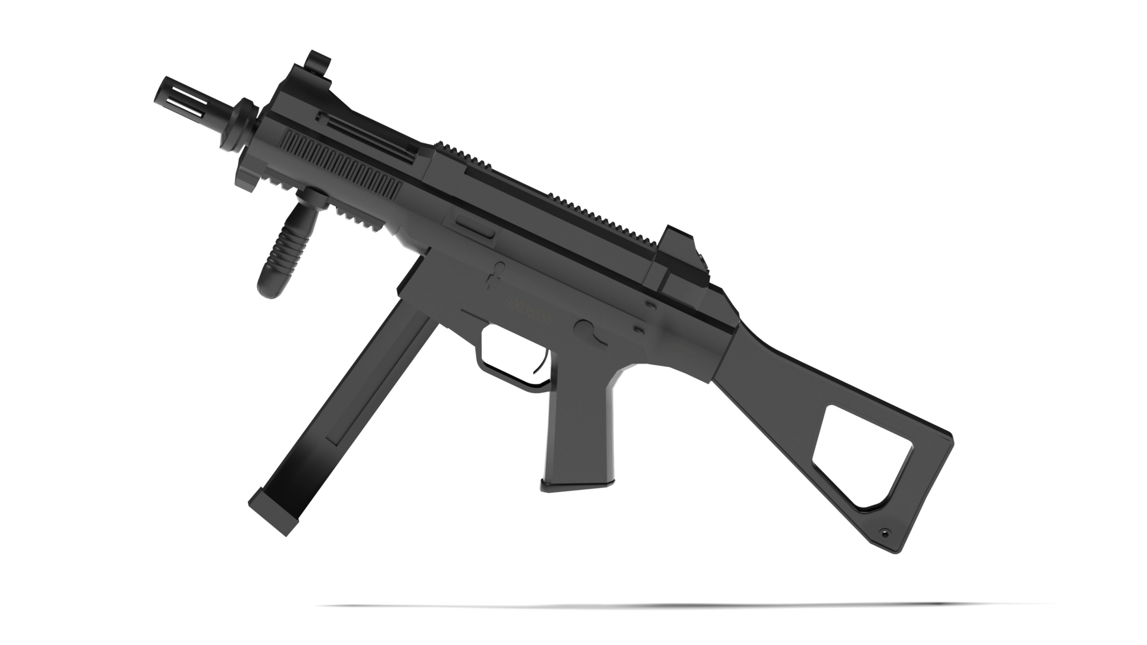 Ump5  Gun Free low-poly 3D model_1