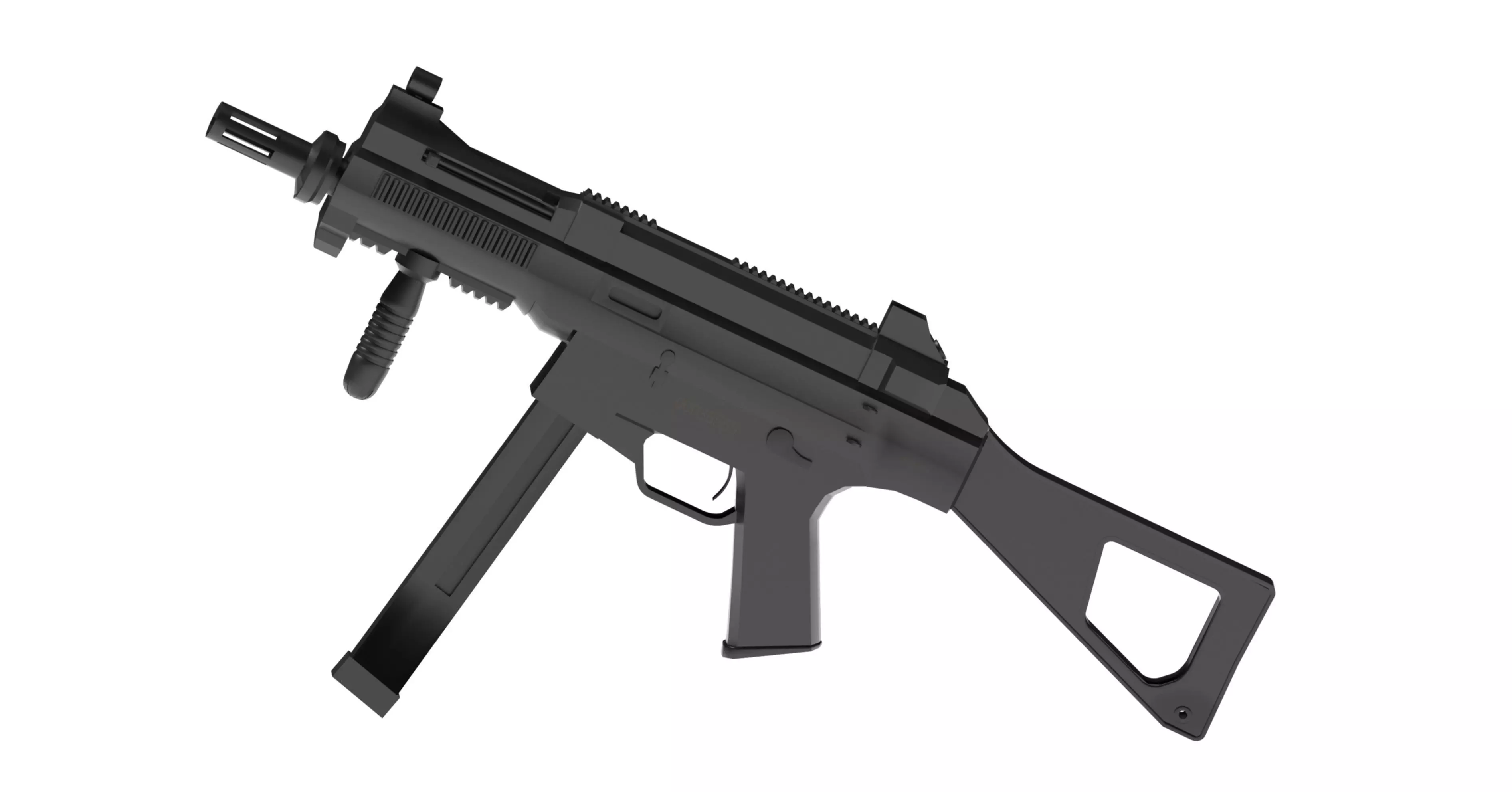 Ump5  Gun Free low-poly 3D model_0
