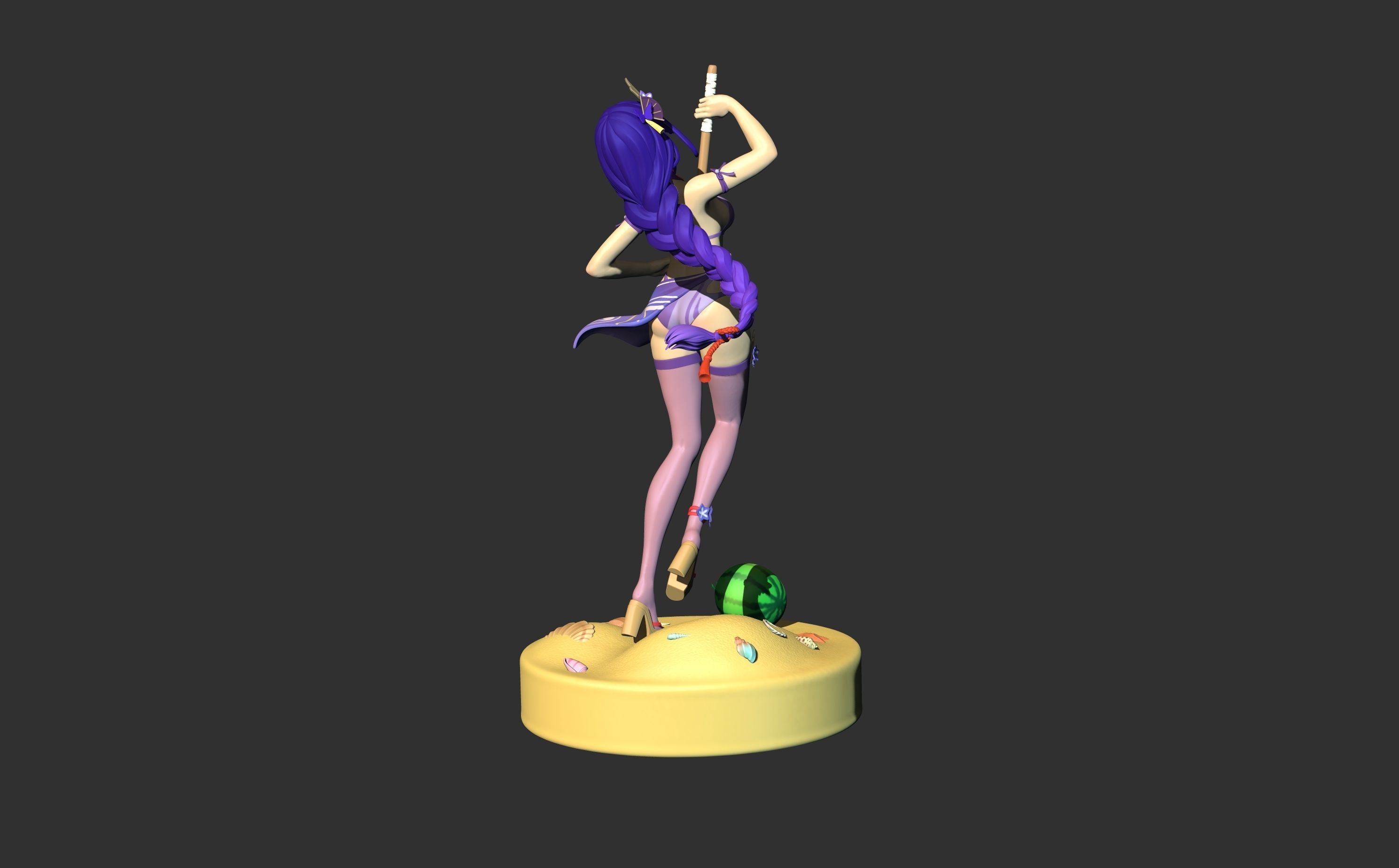 3Dprint - SwimSuit Raiden Shogun Baal fanart 3D print model_3