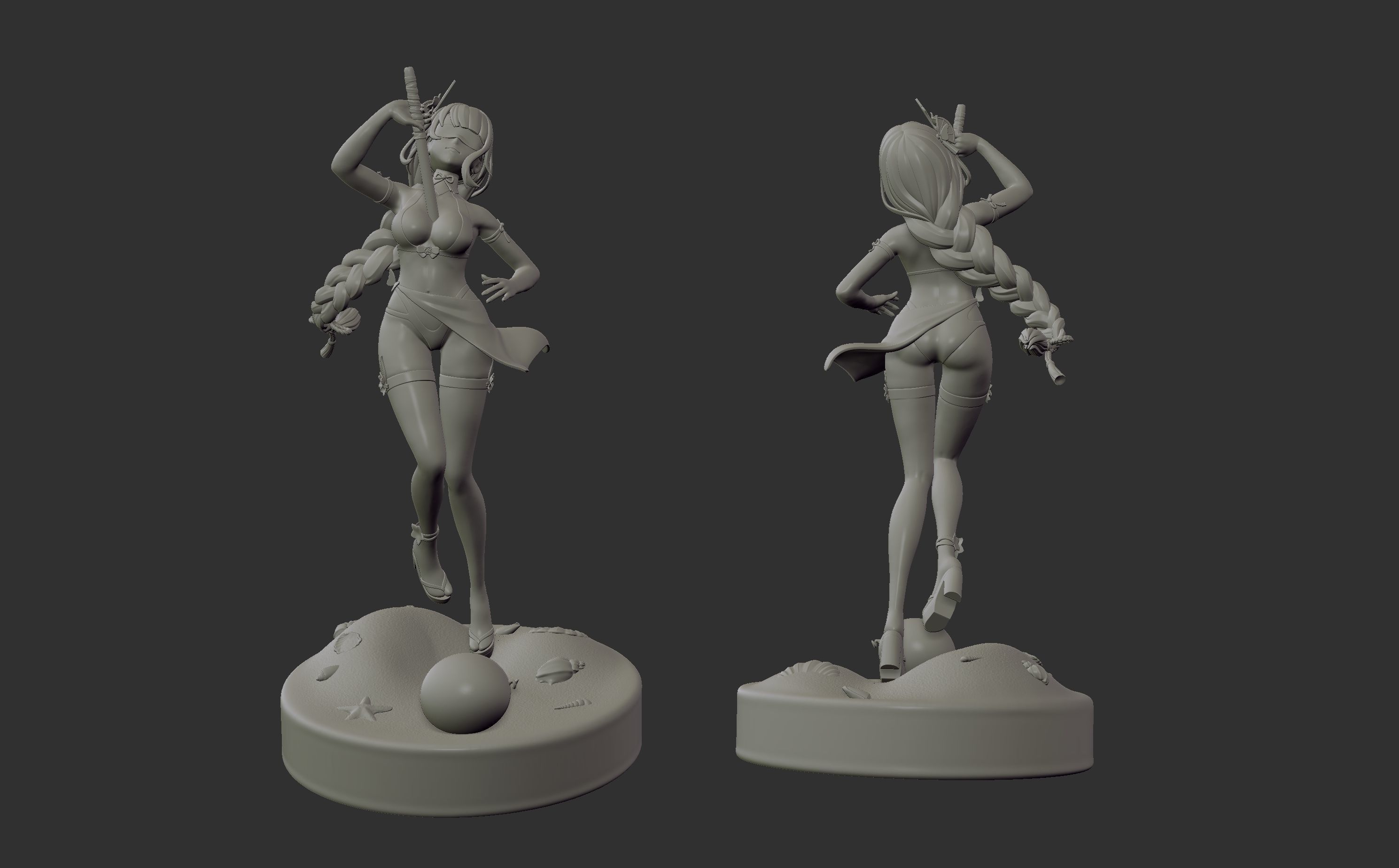 3Dprint - SwimSuit Raiden Shogun Baal fanart 3D print model_11