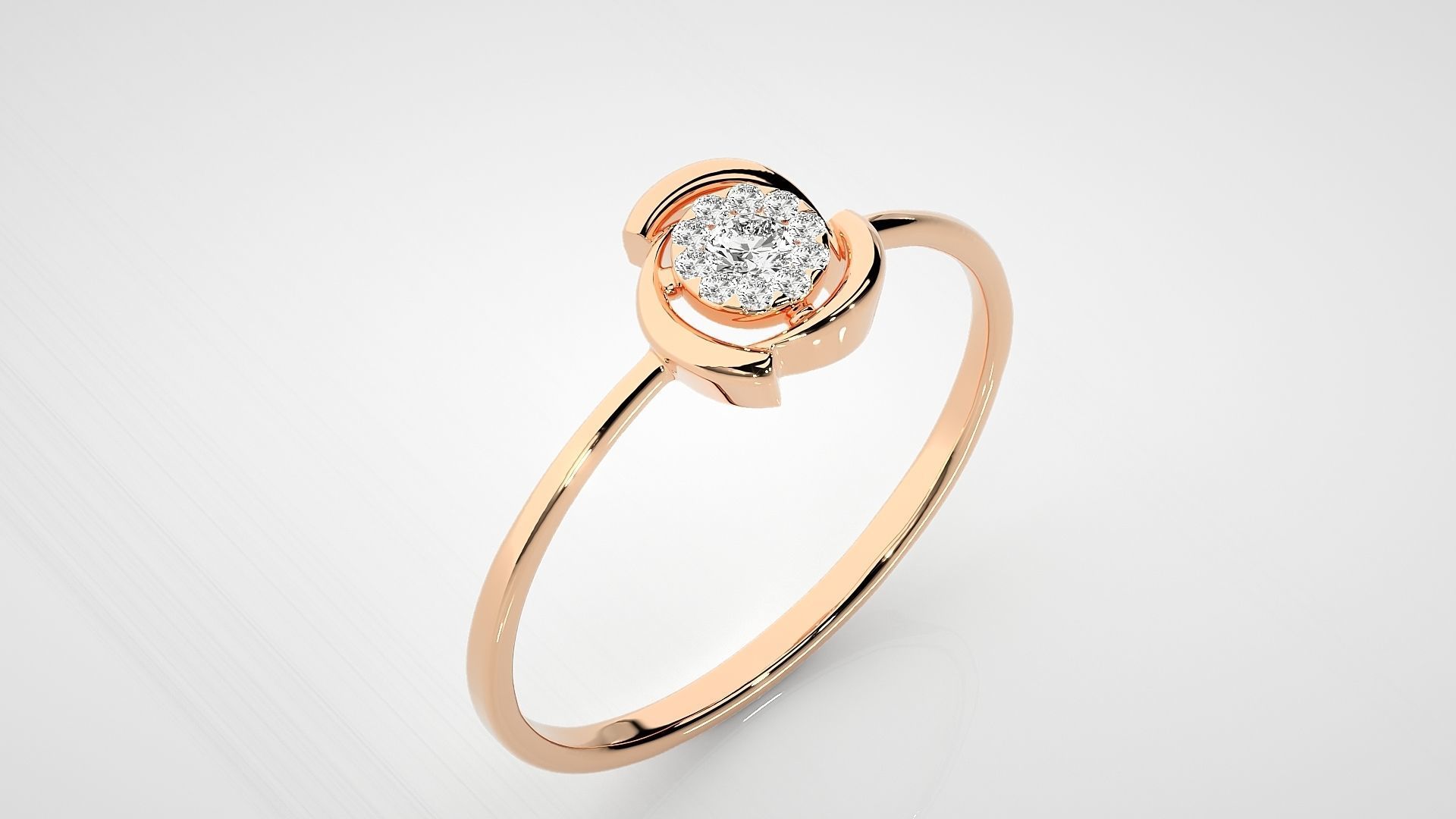 Ultra light wt Women Ring 3dm stl renders details 3D print model_2