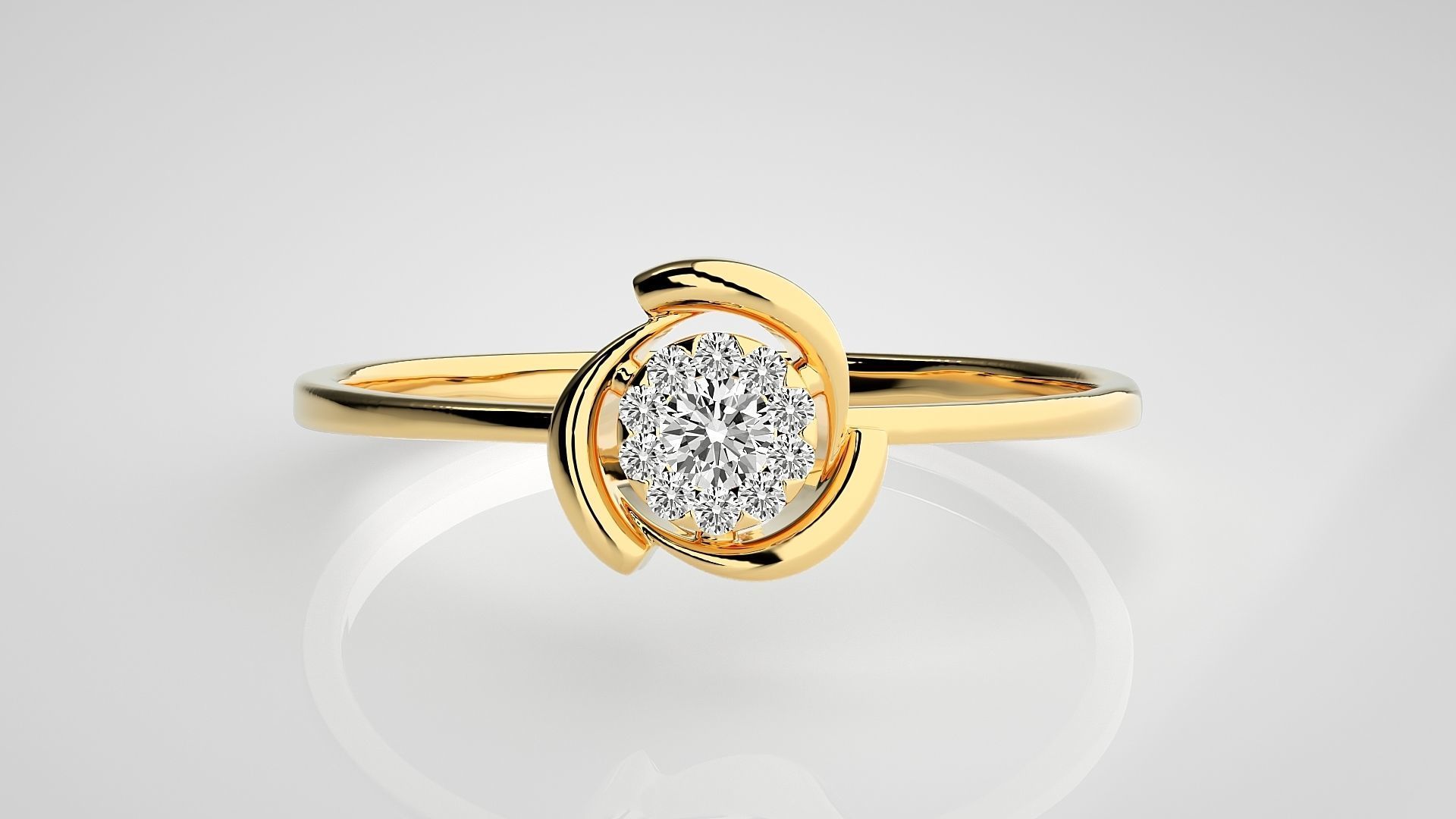 Ultra light wt Women Ring 3dm stl renders details 3D print model_7