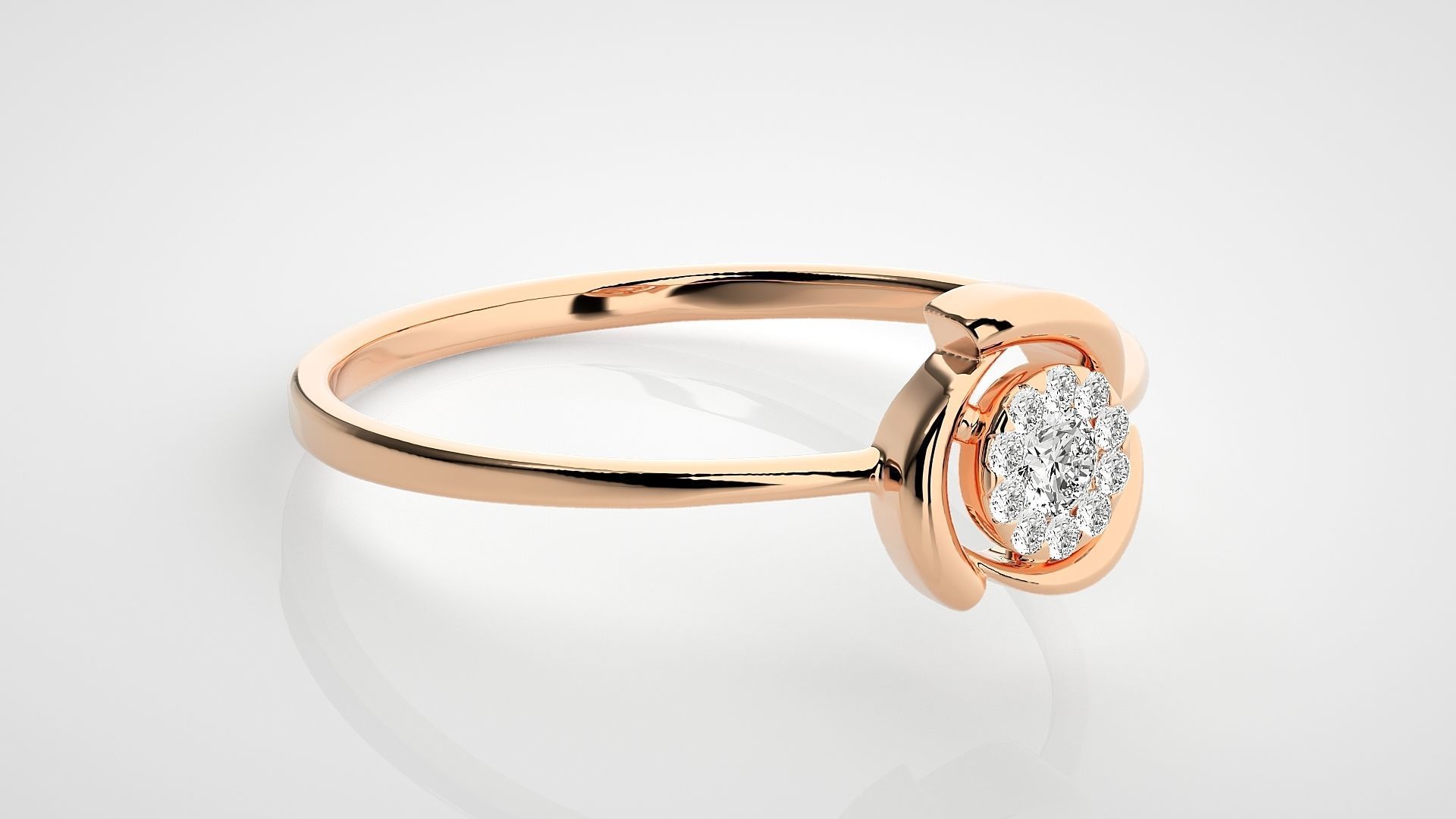 Ultra light wt Women Ring 3dm stl renders details 3D print model_1