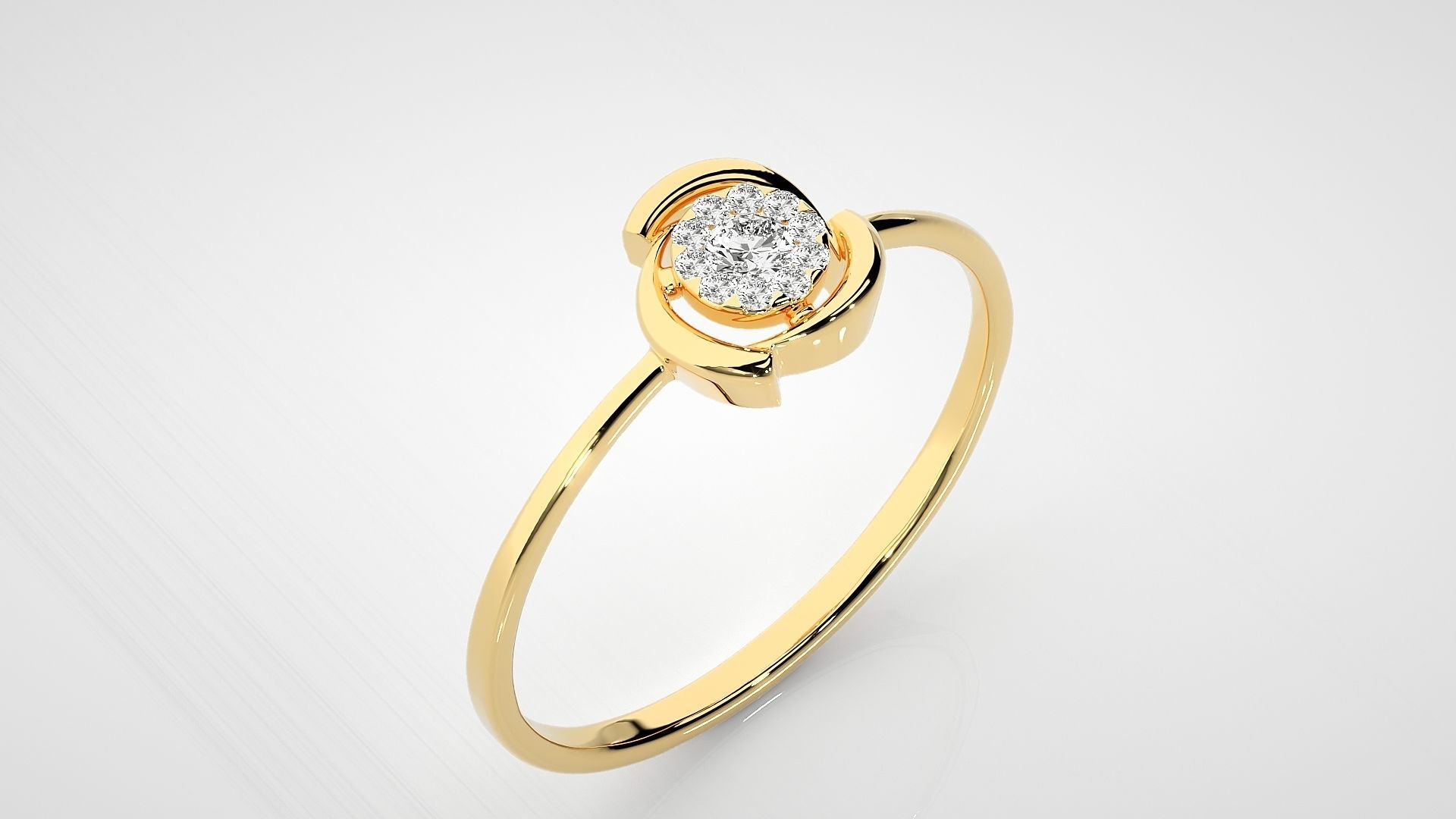 Ultra light wt Women Ring 3dm stl renders details 3D print model_9