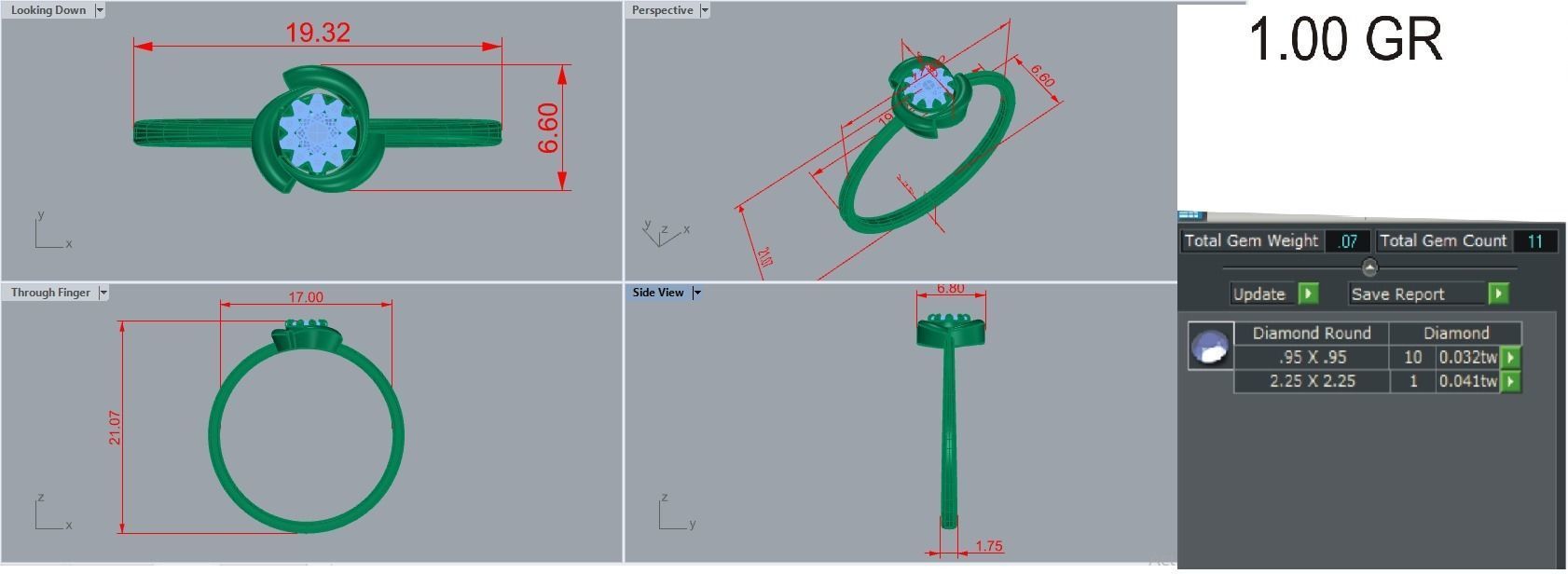 Ultra light wt Women Ring 3dm stl renders details 3D print model_10