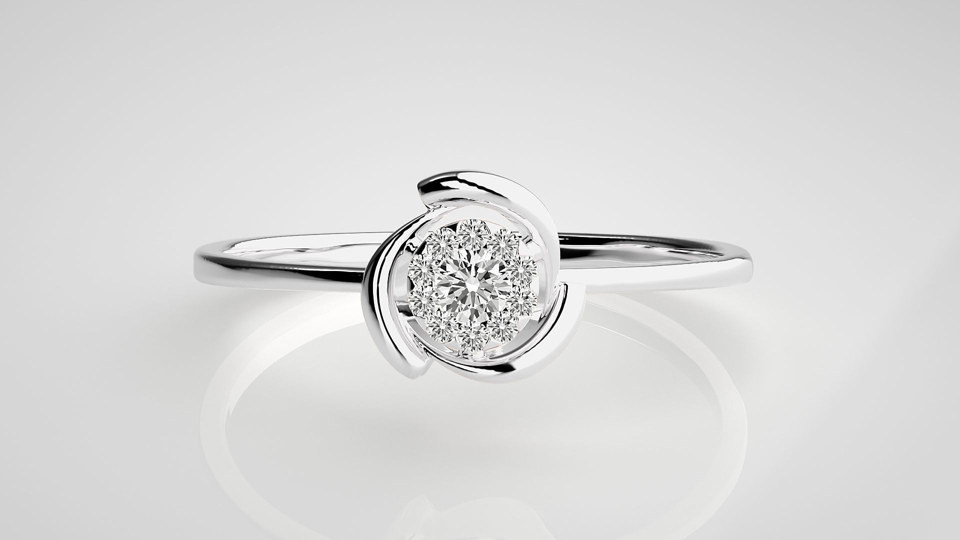 Ultra light wt Women Ring 3dm stl renders details 3D print model_4