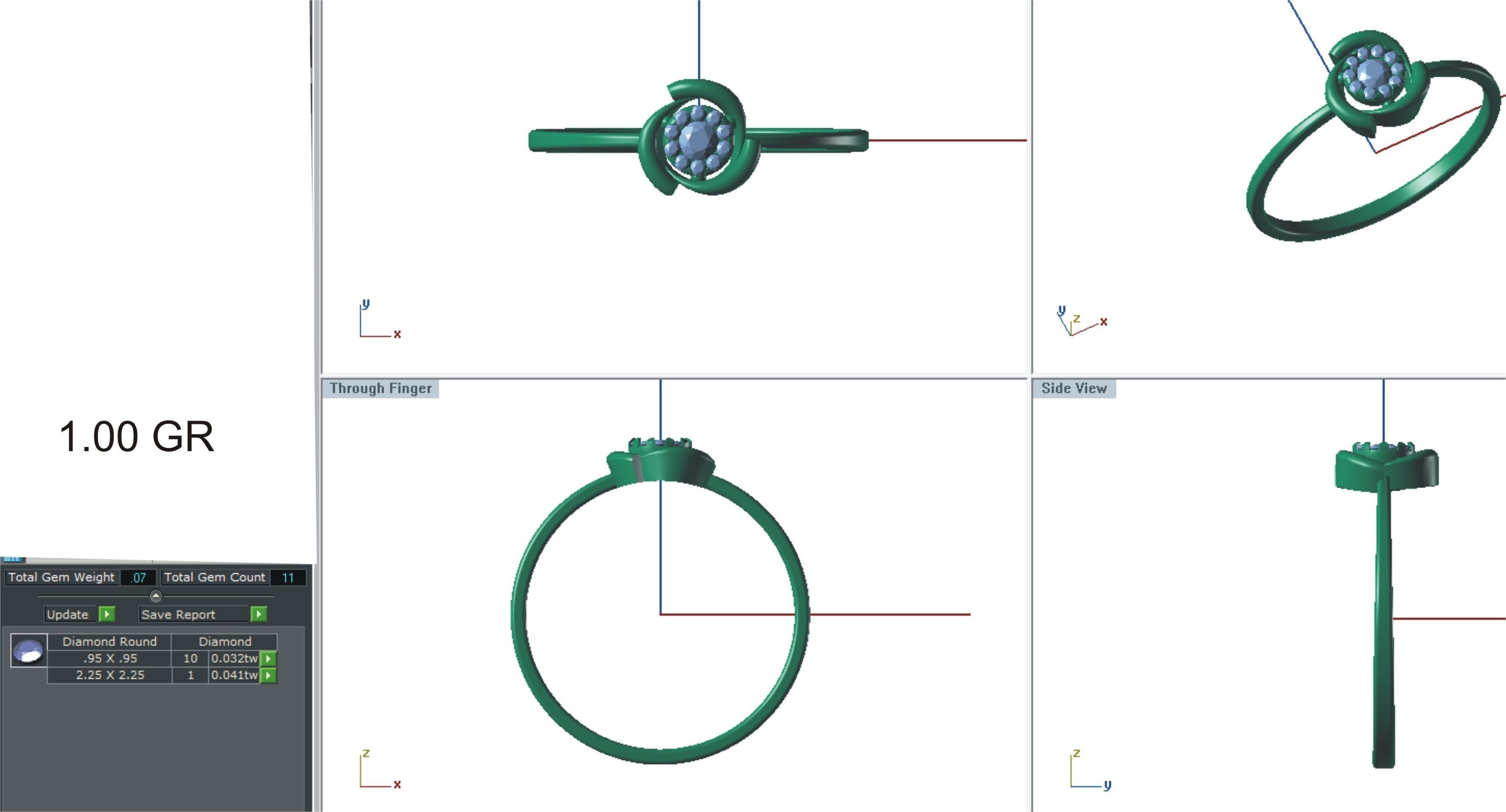 Ultra light wt Women Ring 3dm stl renders details 3D print model_3