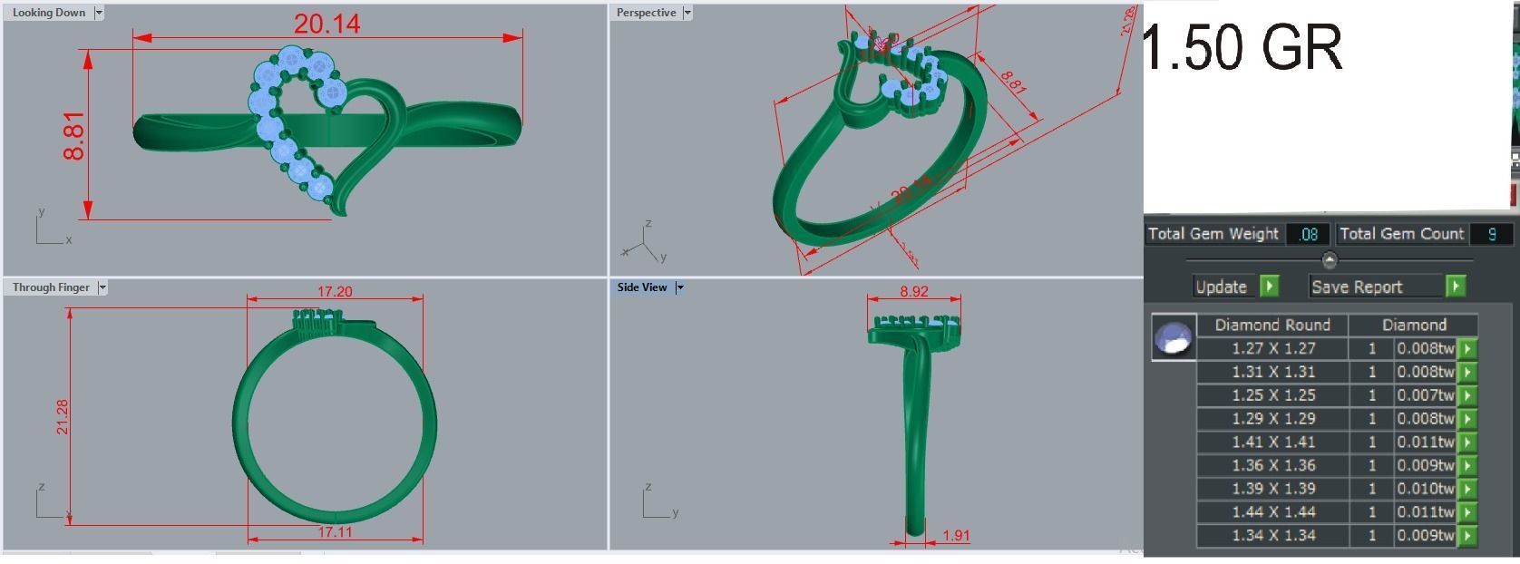 Ultra light wt Women Ring 3dm stl renders details  3D print model_10