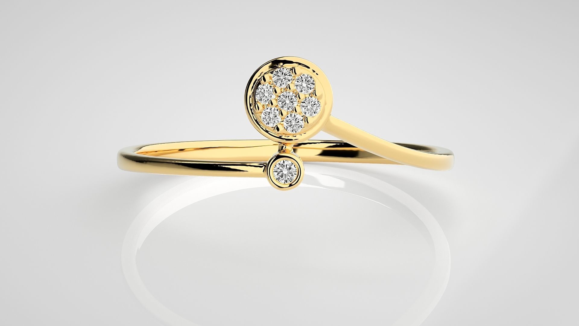 Ultra light wt Women Ring 3dm stl renders details 3D print model_7