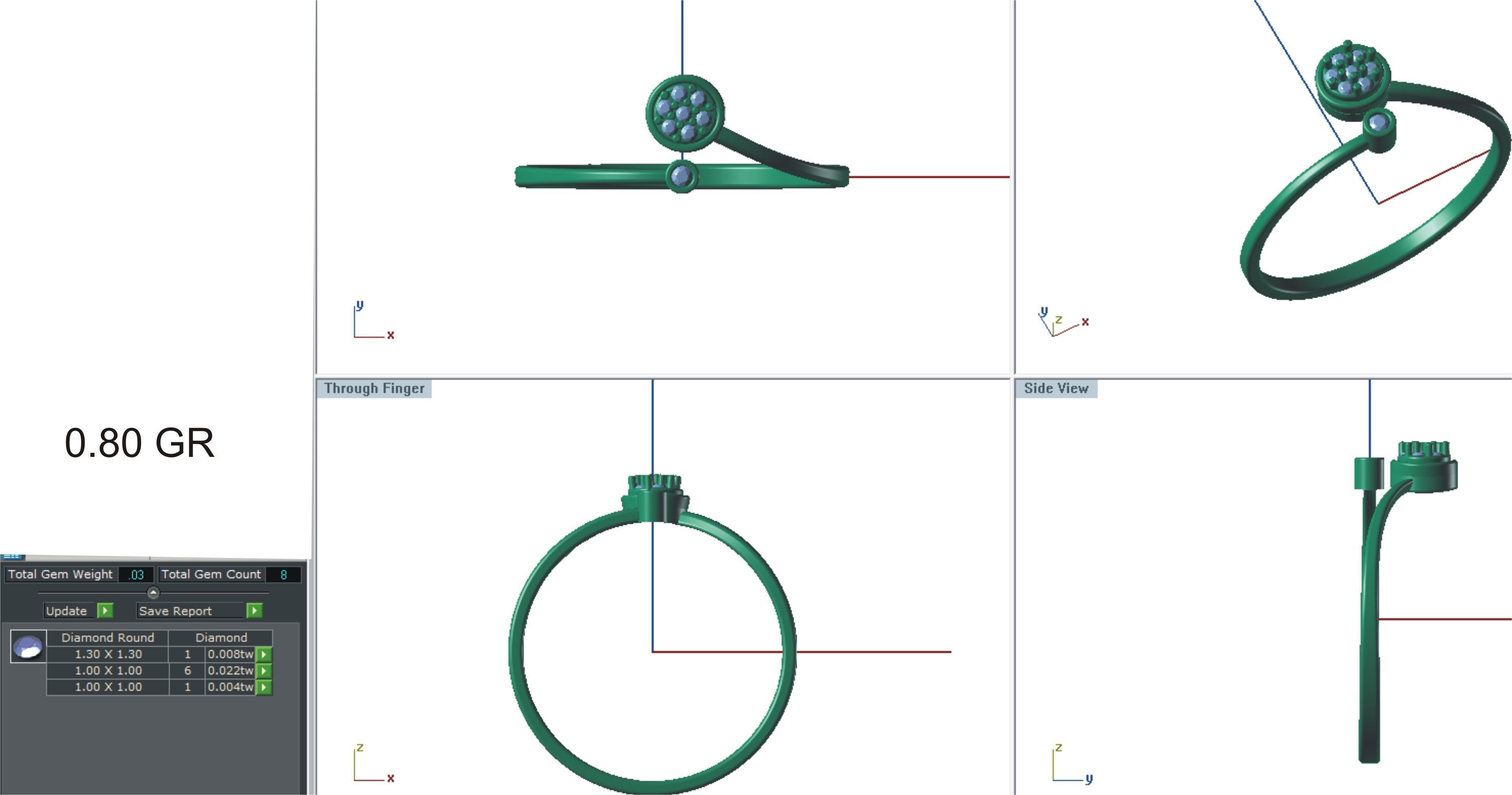 Ultra light wt Women Ring 3dm stl renders details 3D print model_4