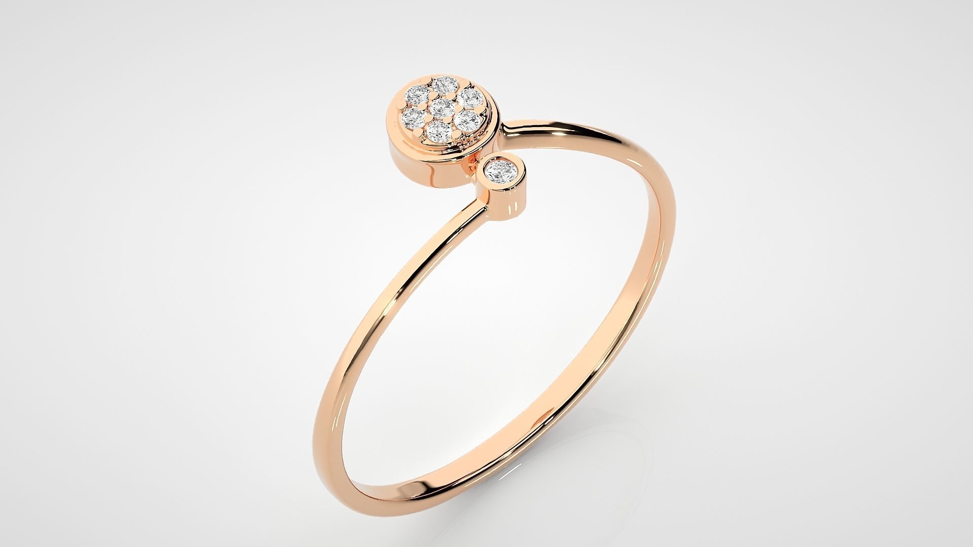 Ultra light wt Women Ring 3dm stl renders details 3D print model_2