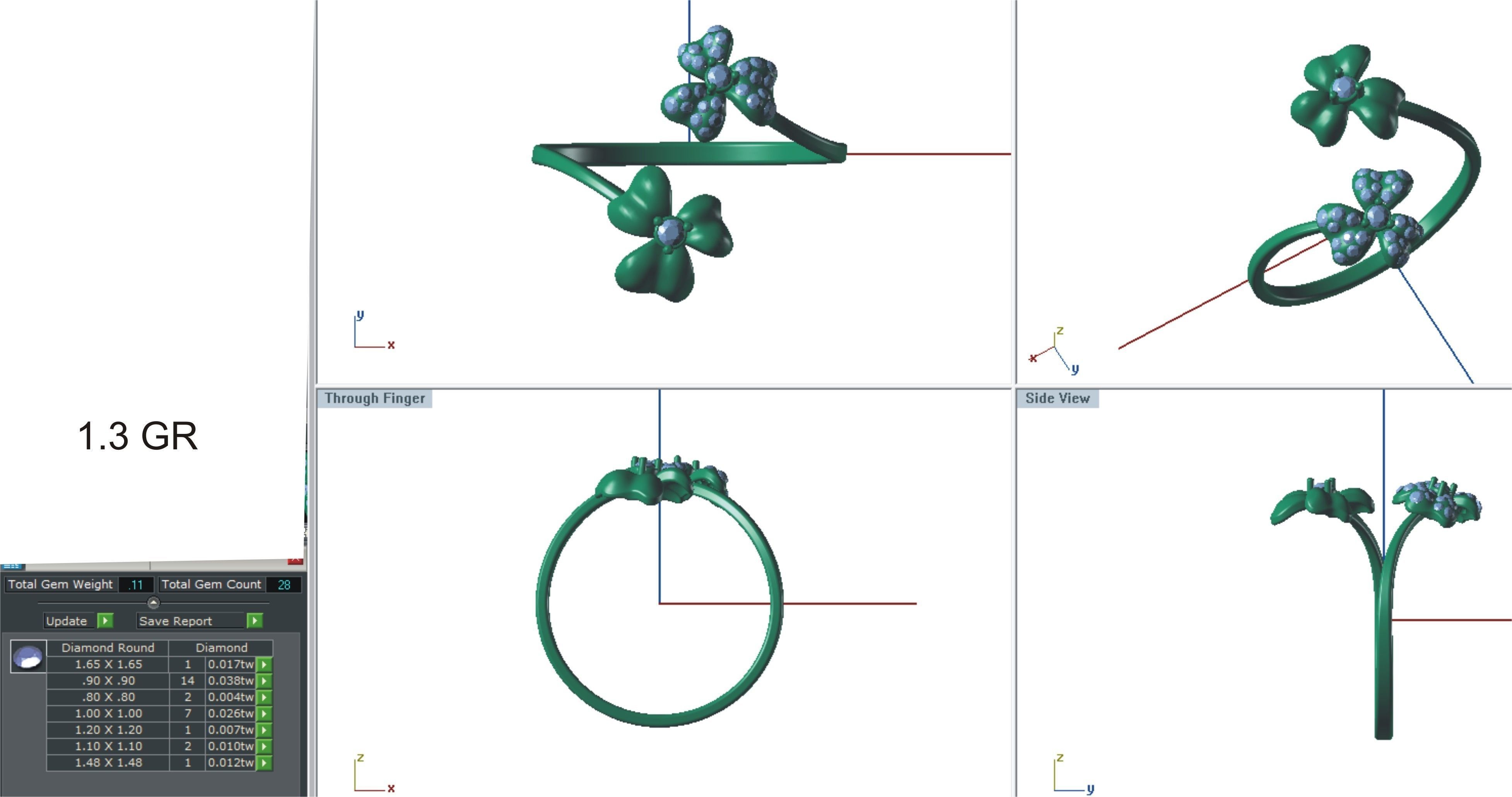 Ultra light wt Women Ring 3dm stl renders details 3D print model_8