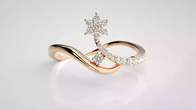 Ultra light wt Women Ring 3dm stl renders details 