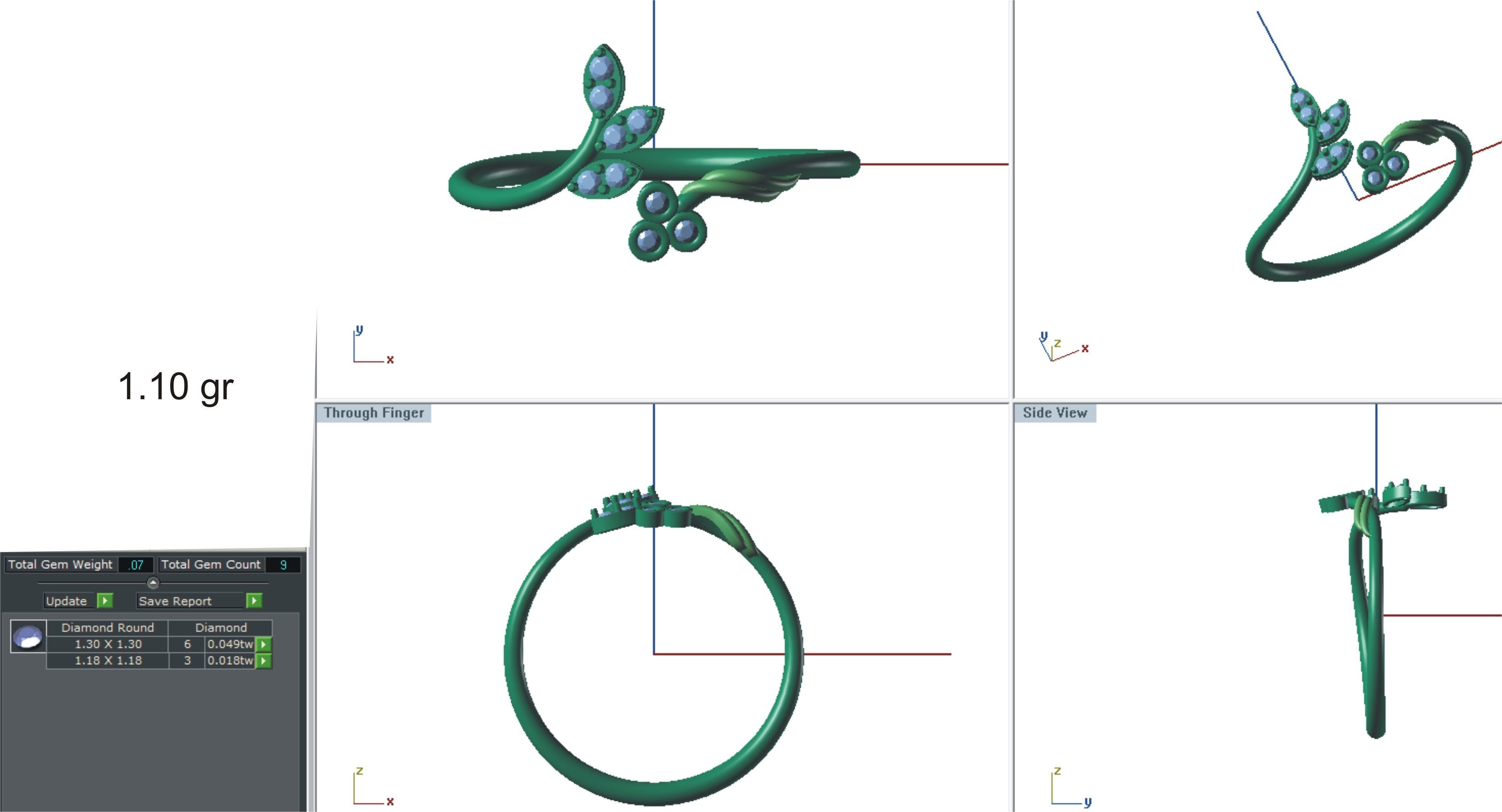 Ultra light wt Women Ring 3dm stl renders details 3D print model_4