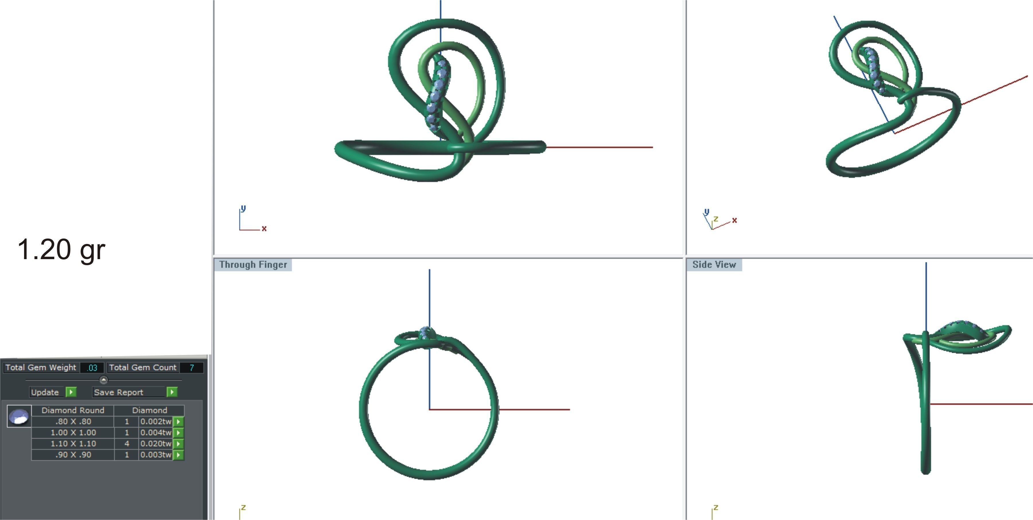 Ultra light wt Women Ring 3dm stl renders details 3D print model_2