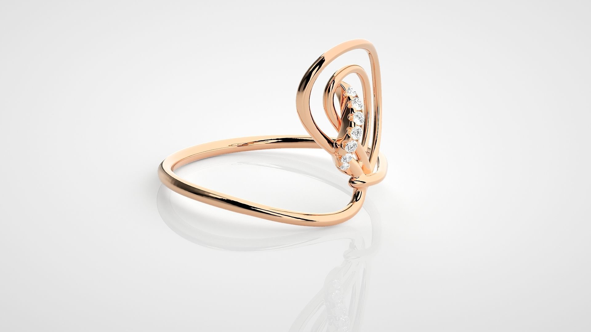 Ultra light wt Women Ring 3dm stl renders details 3D print model_1