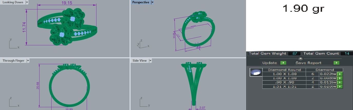 Ultra light wt Women Ring 3dm stl renders details  3D print model_3