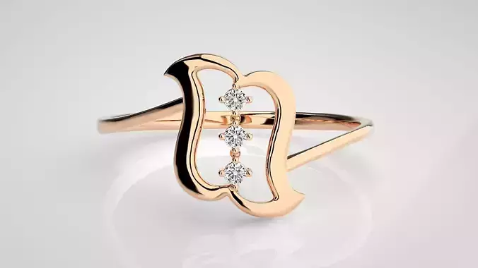 Ultra light wt Women Ring 3dm stl renders details 