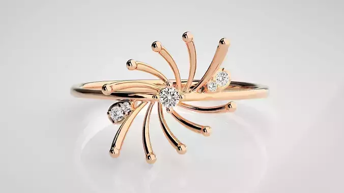 Ultra light wt Women Ring 3dm stl renders details 